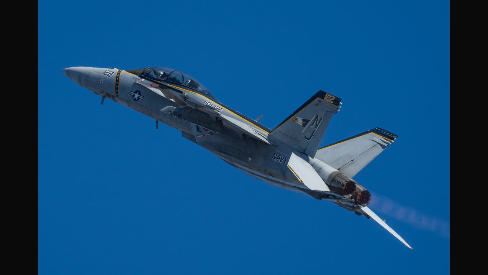 F/A-18 Super Hornet, number 122, at the California Capital Airshow, West Coast Rhino Demo