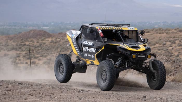 UTV Pro race vehicle number T950 at speed, Vito Ranuio