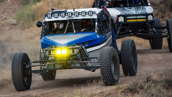 Class 10 race vehicle number 1099 at speed, Peter Bruno