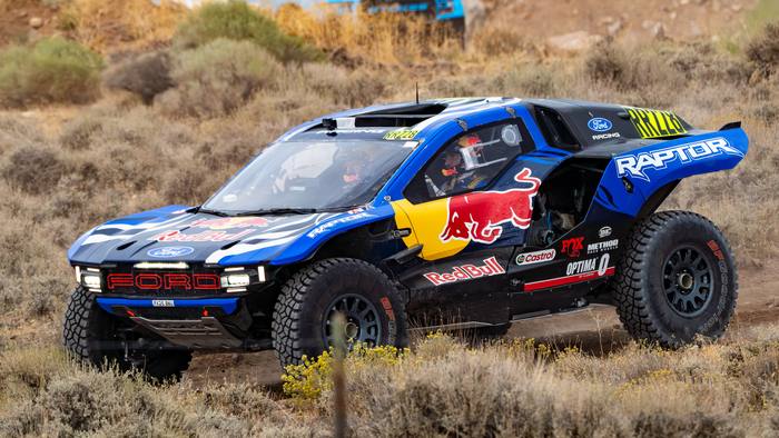 Rally Raid (4WD) race vehicle number RR228 at speed, Mitch Guthrie