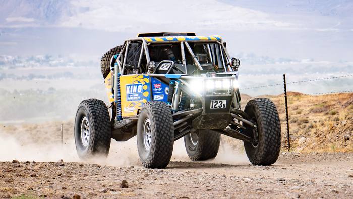 Class 1 Unlimited race vehicle number 123U at speed, Thomas Wayes