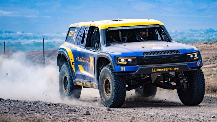 Unlimited Truck Legends race vehicle number L27 at speed, Gerard Lopez