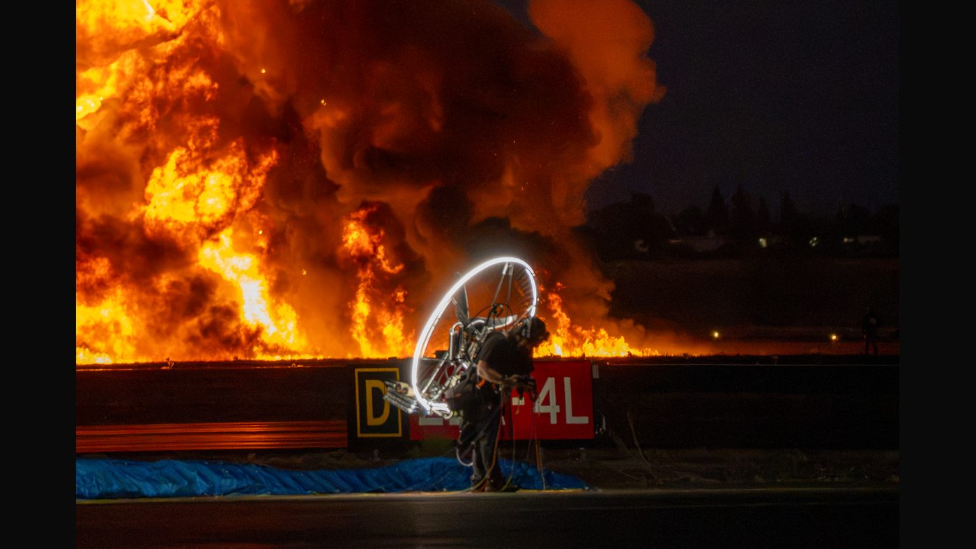 Paramotor at the California Capital Airshow, Airythmia · night show